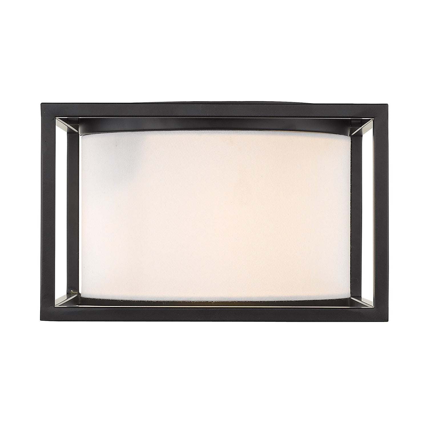 Golden - 2243-FM BLK-MWS - Two Light Flush Mount - Manhattan - Matte Black