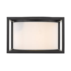 Golden - 2243-FM BLK-MWS - Two Light Flush Mount - Manhattan - Matte Black