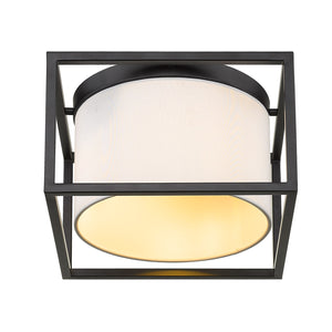 Golden - 2243-FM BLK-MWS - Two Light Flush Mount - Manhattan - Matte Black