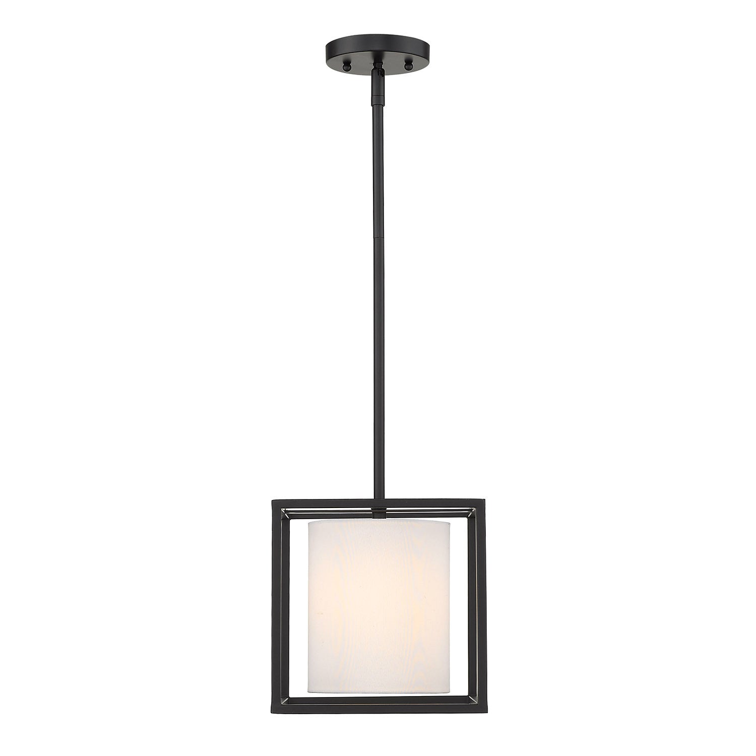 Golden - 2243-M1L BLK-MWS - One Light Mini Pendant - Manhattan - Matte Black