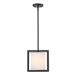 Golden - 2243-M1L BLK-MWS - One Light Mini Pendant - Manhattan - Matte Black