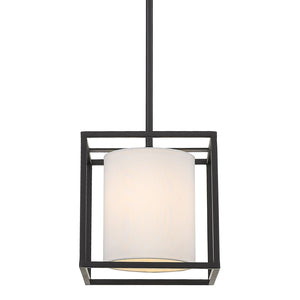 Golden - 2243-M1L BLK-MWS - One Light Mini Pendant - Manhattan - Matte Black