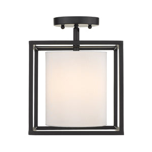 Golden - 2243-M1L BLK-MWS - One Light Mini Pendant - Manhattan - Matte Black