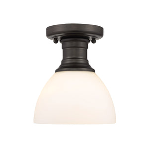 Golden - 3118-SF RBZ-OP - One Light Semi-Flush Mount - Hines RBZ - Rubbed Bronze