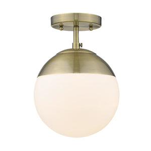 Golden - 3218-SF AB-AB - One Light Semi-Flush Mount - Dixon AB - Aged Brass