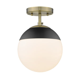 Golden - 3218-SF AB-BLK - One Light Semi-Flush Mount - Dixon AB - Aged Brass