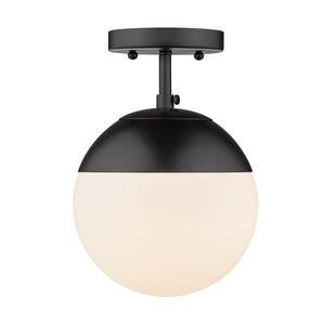 Golden - 3218-SF BLK-BLK - One Light Semi-Flush Mount - Dixon BLK - Matte Black