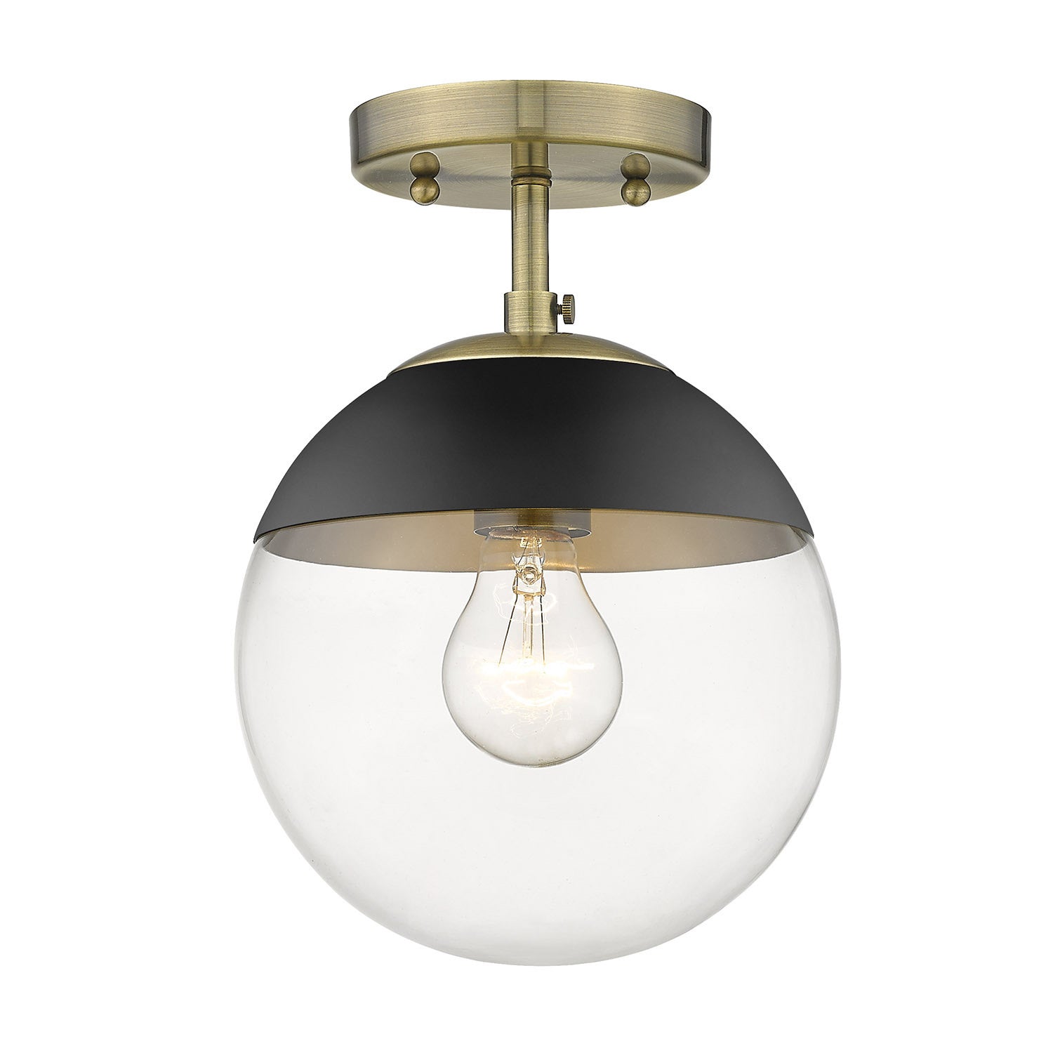 Golden - 3219-SF AB-BLK - One Light Semi-Flush Mount - Dixon AB - Aged Brass