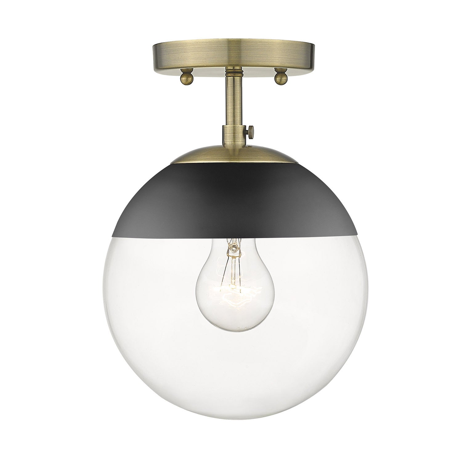 Golden - 3219-SF AB-BLK - One Light Semi-Flush Mount - Dixon AB - Aged Brass