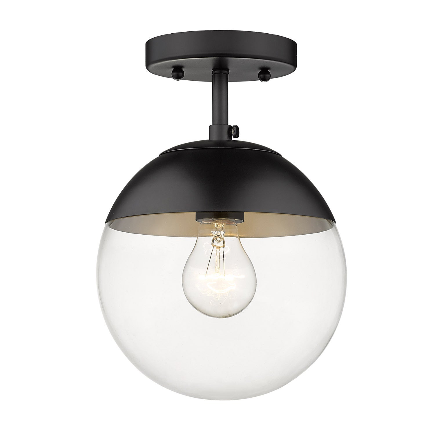 Golden - 3219-SF BLK-BLK - One Light Semi-Flush Mount - Dixon BLK - Matte Black