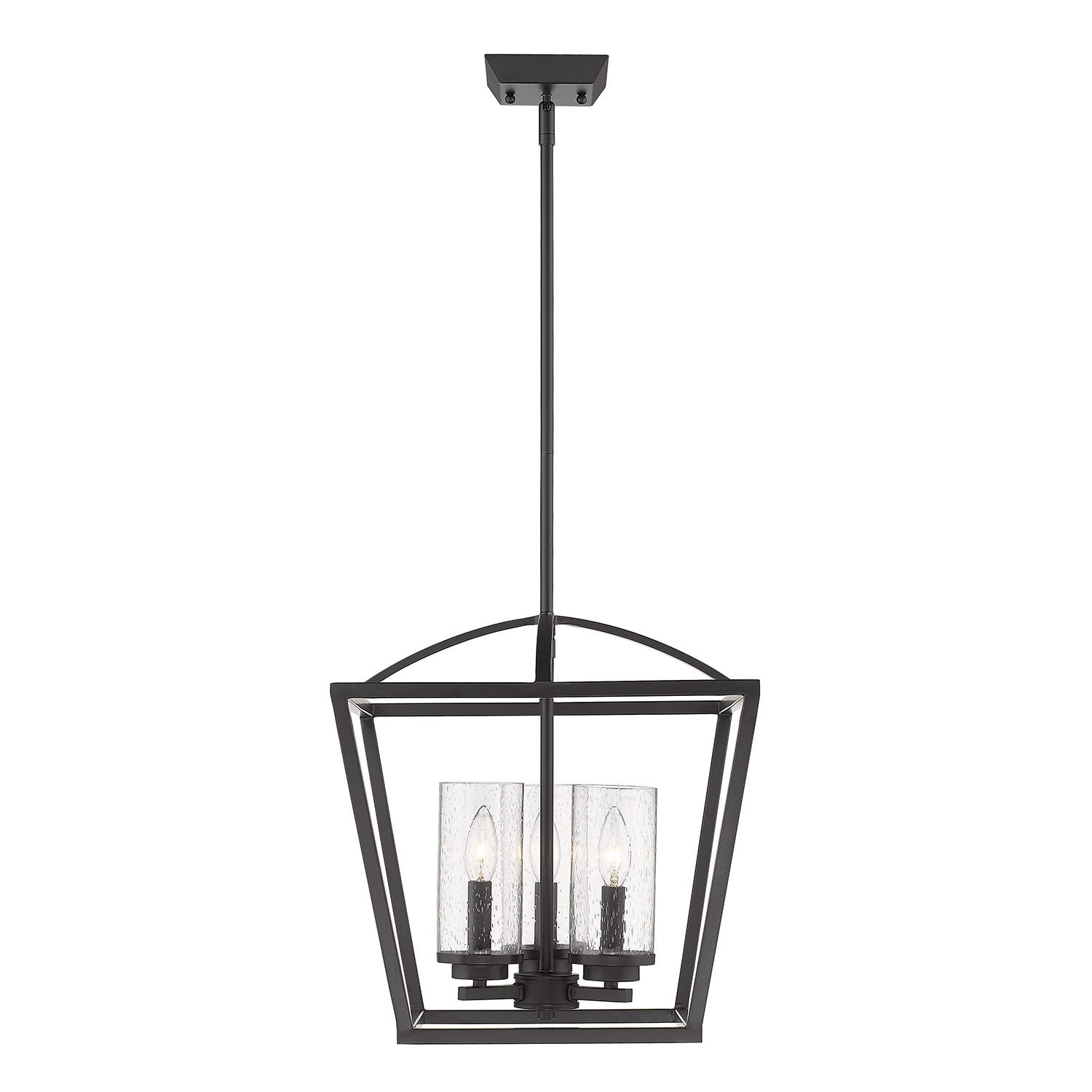 Golden - 4309-3P BLK-BLK-SD - Three Light Pendant - Mercer - Matte Black