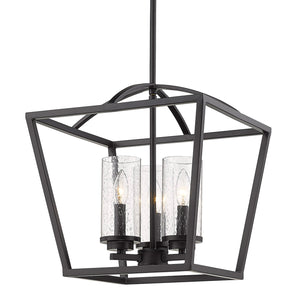 Golden - 4309-3P BLK-BLK-SD - Three Light Pendant - Mercer - Matte Black