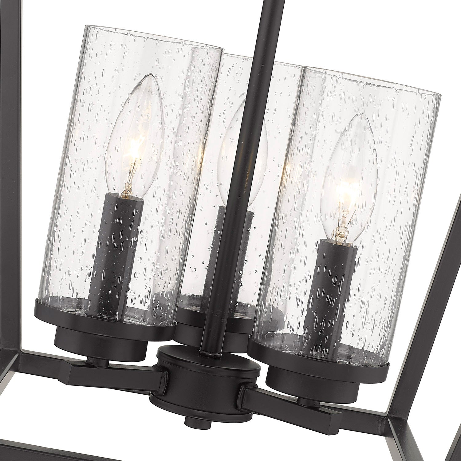 Golden - 4309-3P BLK-BLK-SD - Three Light Pendant - Mercer - Matte Black