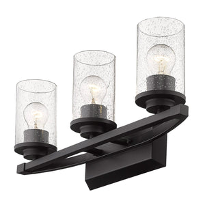 Golden - 4309-BA3 BLK-BLK-SD - Three Light Bath Vanity - Mercer - Matte Black