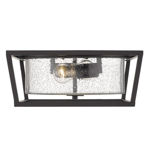 Golden - 4309-FM BLK-BLK-SD - Two Light Flush Mount - Mercer - Matte Black