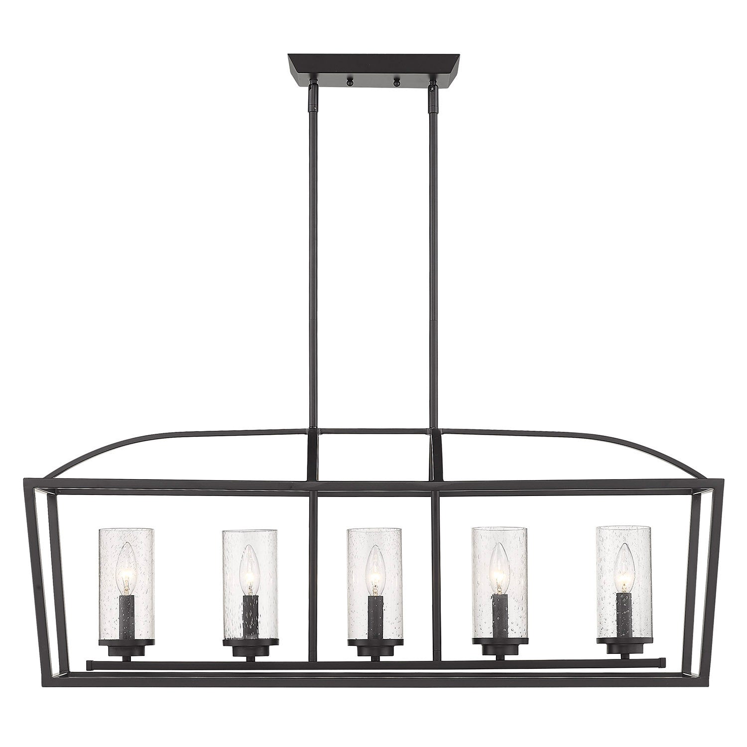 Golden - 4309-LP BLK-BLK-SD - Five Light Linear Pendant - Mercer - Matte Black