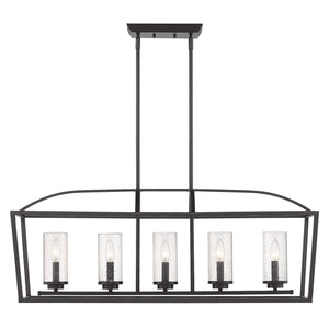 Golden - 4309-LP BLK-BLK-SD - Five Light Linear Pendant - Mercer - Matte Black