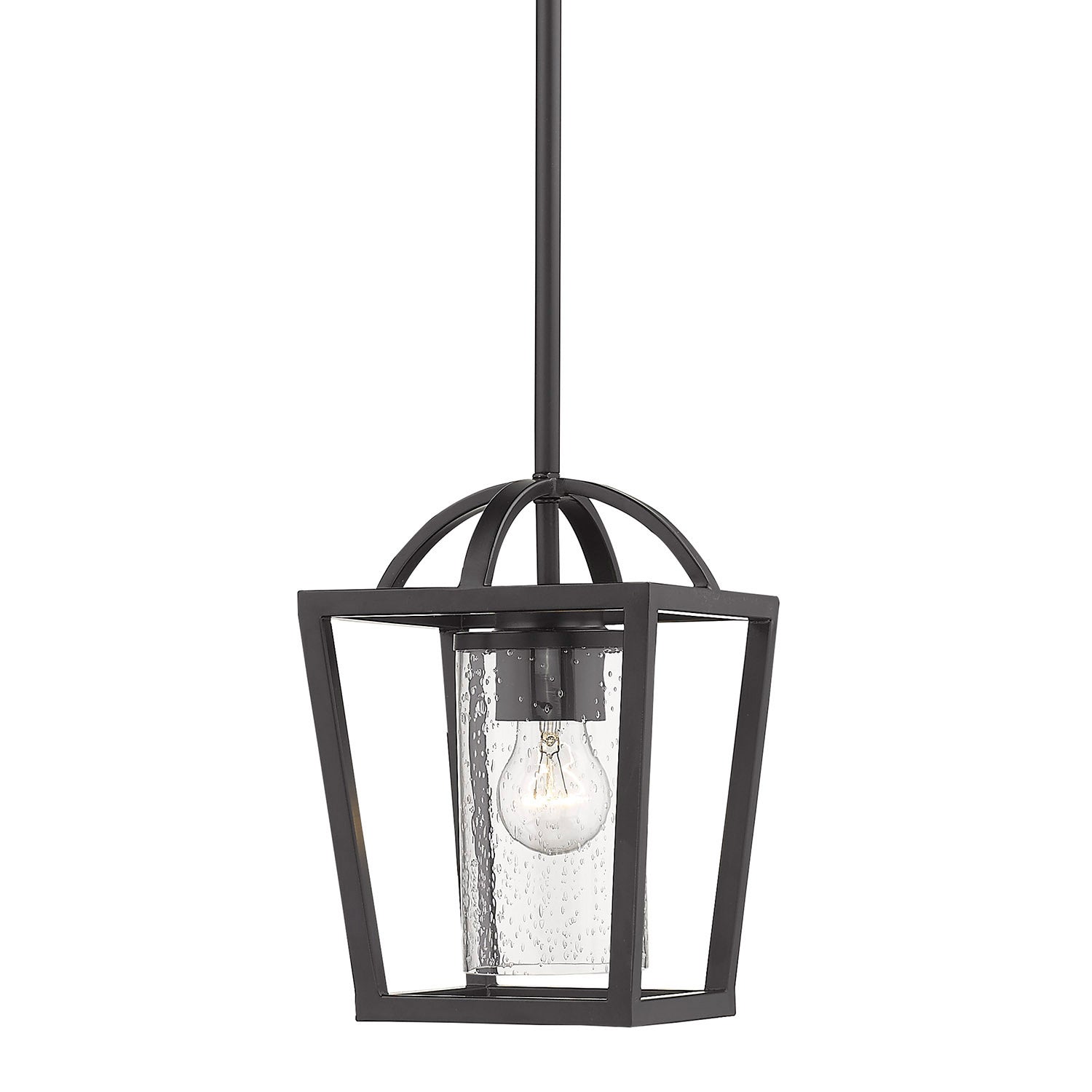 Golden - 4309-M1L BLK-BLK-SD - One Light Mini Pendant - Mercer - Matte Black