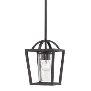 Golden - 4309-M1L BLK-BLK-SD - One Light Mini Pendant - Mercer - Matte Black