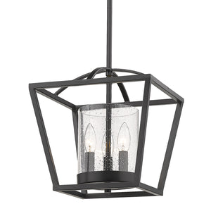 Golden - 4309-SF BLK-BLK-SD - Three Light Semi-Flush Mount - Mercer - Matte Black