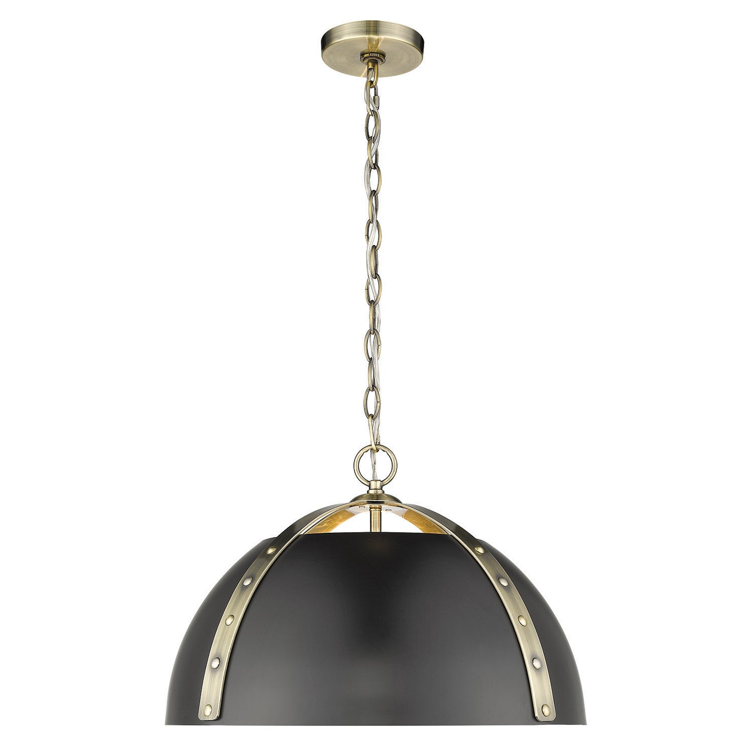 Golden - 6928-3P AB-BLK - Three Light Pendant - Aldrich AB - Aged Brass