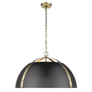 Golden - 6928-5P AB-BLK - Five Light Pendant - Aldrich AB - Aged Brass