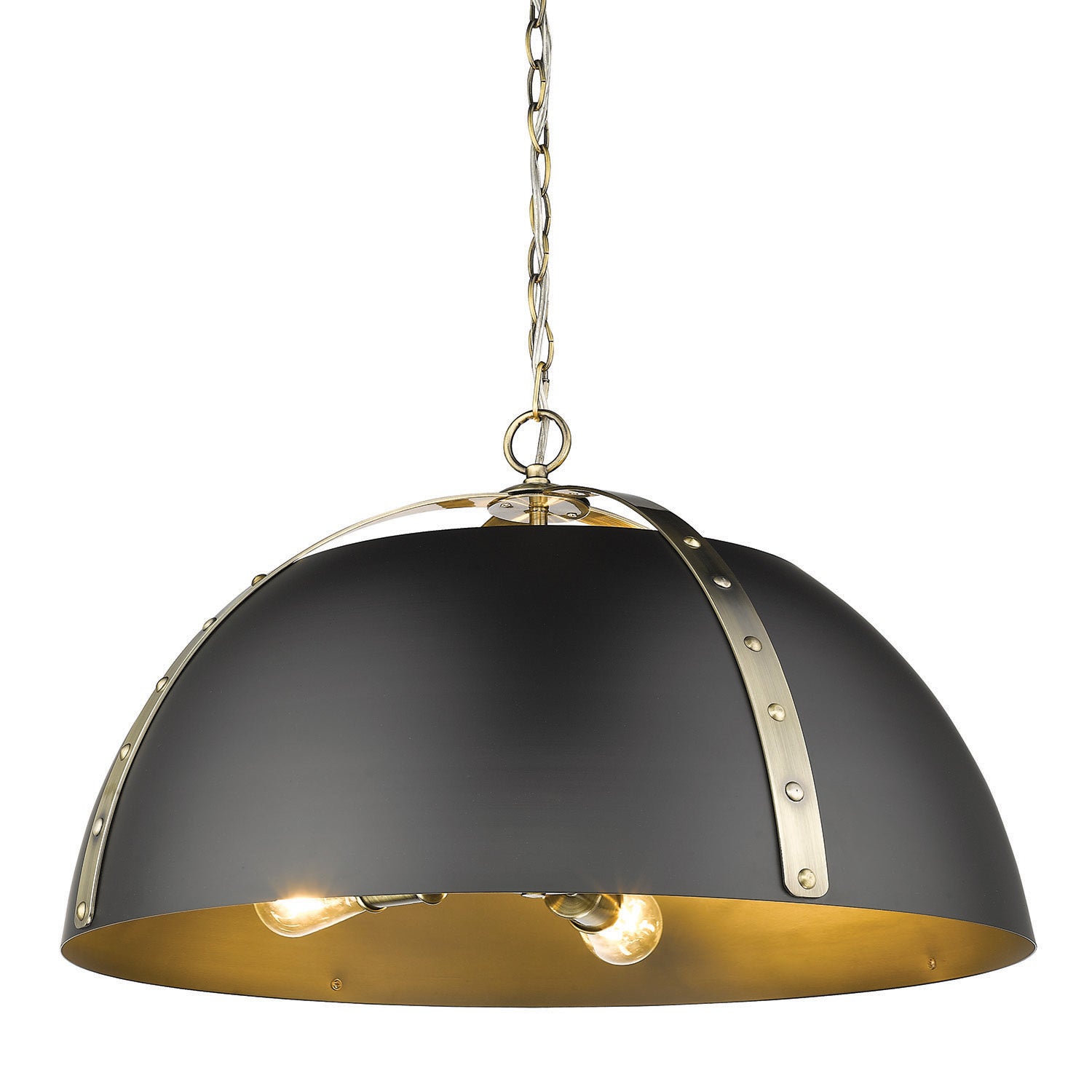 Golden - 6928-5P AB-BLK - Five Light Pendant - Aldrich AB - Aged Brass