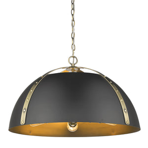 Golden - 6928-5P AB-BLK - Five Light Pendant - Aldrich AB - Aged Brass