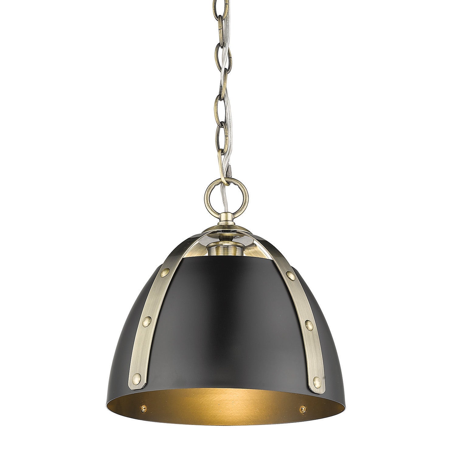 Golden - 6928-S AB-BLK - One Light Pendant - Aldrich AB - Aged Brass