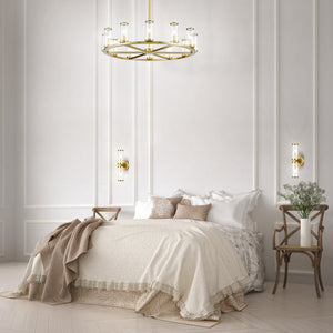 Alora - CH309012NBCG - 12 Light Chandelier - Revolve - Clear Glass/Natural Brass