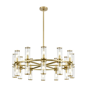 Alora - CH309024NBCG - 24 Light Chandelier - Revolve - Clear Glass/Natural Brass