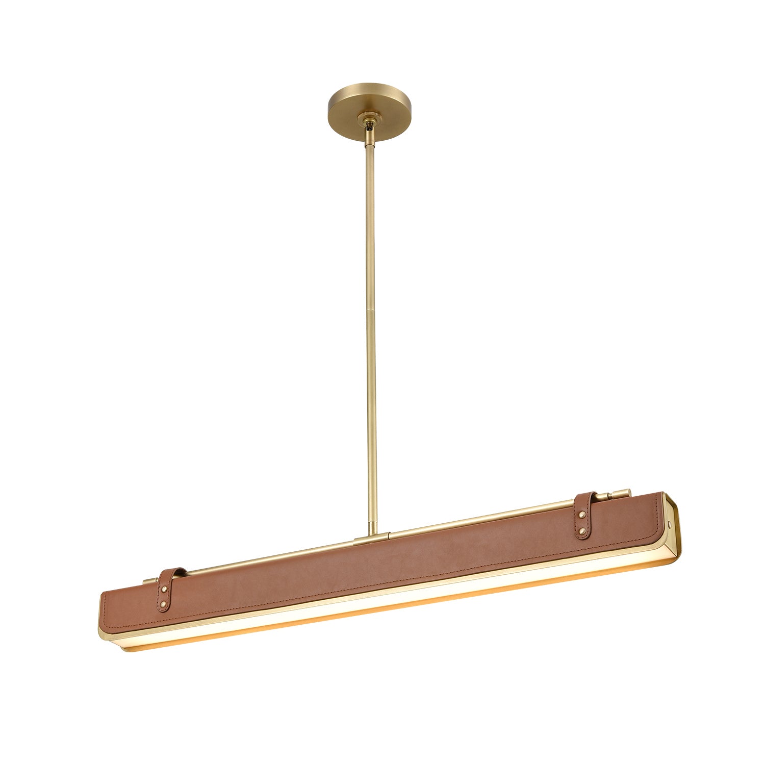 Alora - PD307931VBCL - LED Pendant - Valise - Vintage Brass/Cognac Leather