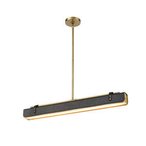 Alora - PD307931VBTL - LED Pendant - Valise - Vintage Brass/Tuxedo Leather