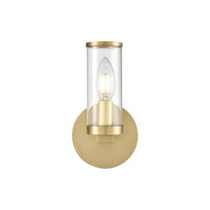 Alora - WV309001NBCG - One Light Wall Sconce - Revolve - Clear Glass/Natural Brass