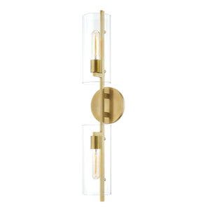 Mitzi - H326102-AGB - Two Light Wall Sconce - Ariel - Aged Brass