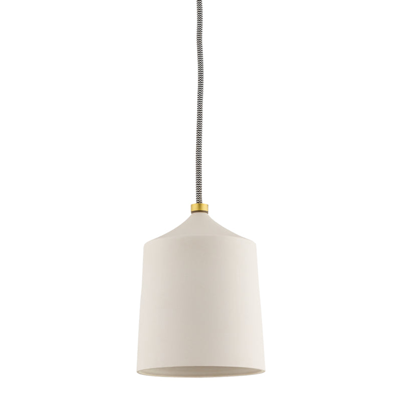 Mitzi - H339701-AGB/MW - One Light Pendant - Megan - Aged Brass/Matte White