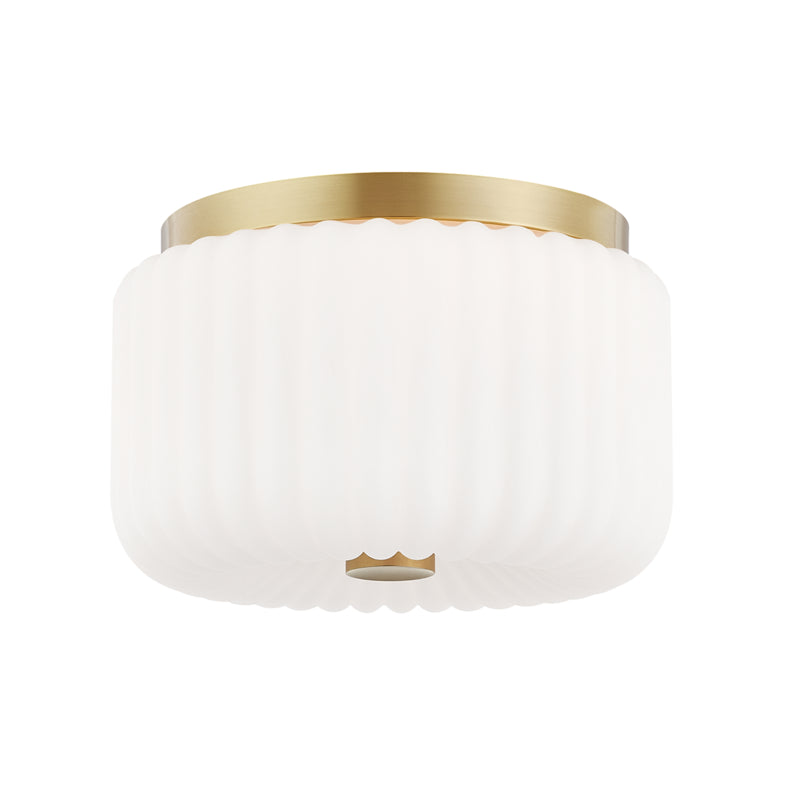 Mitzi - H340502-AGB - Two Light Flush Mount - Lydia - Aged Brass