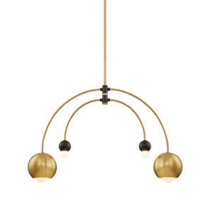 Mitzi - H348804-AGB/BK - Four Light Chandelier - Willow - Aged Brass/Black