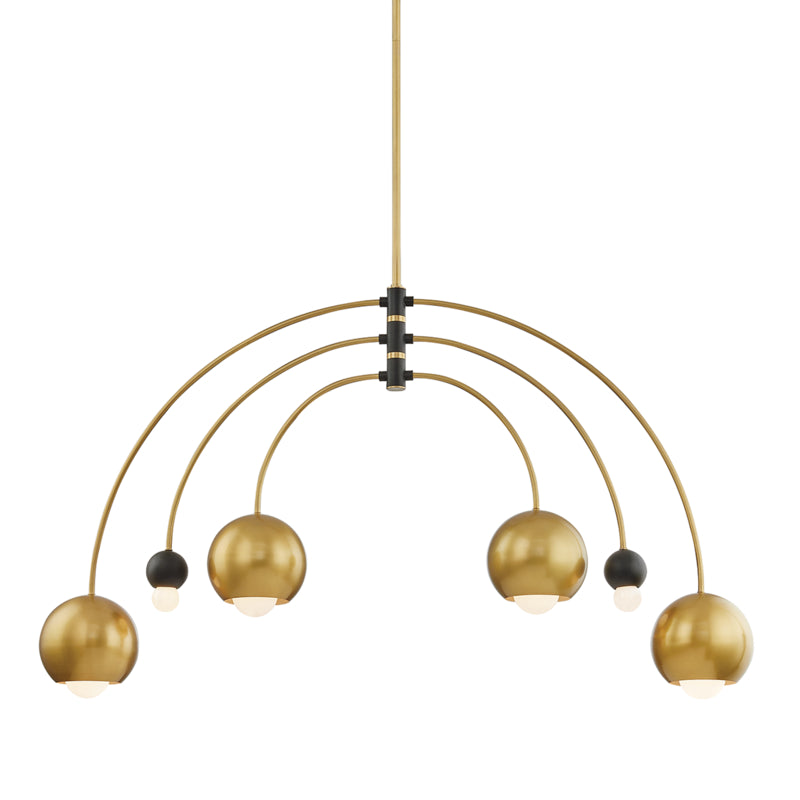 Mitzi - H348806-AGB/BK - Six Light Chandelier - Willow - Aged Brass/Black