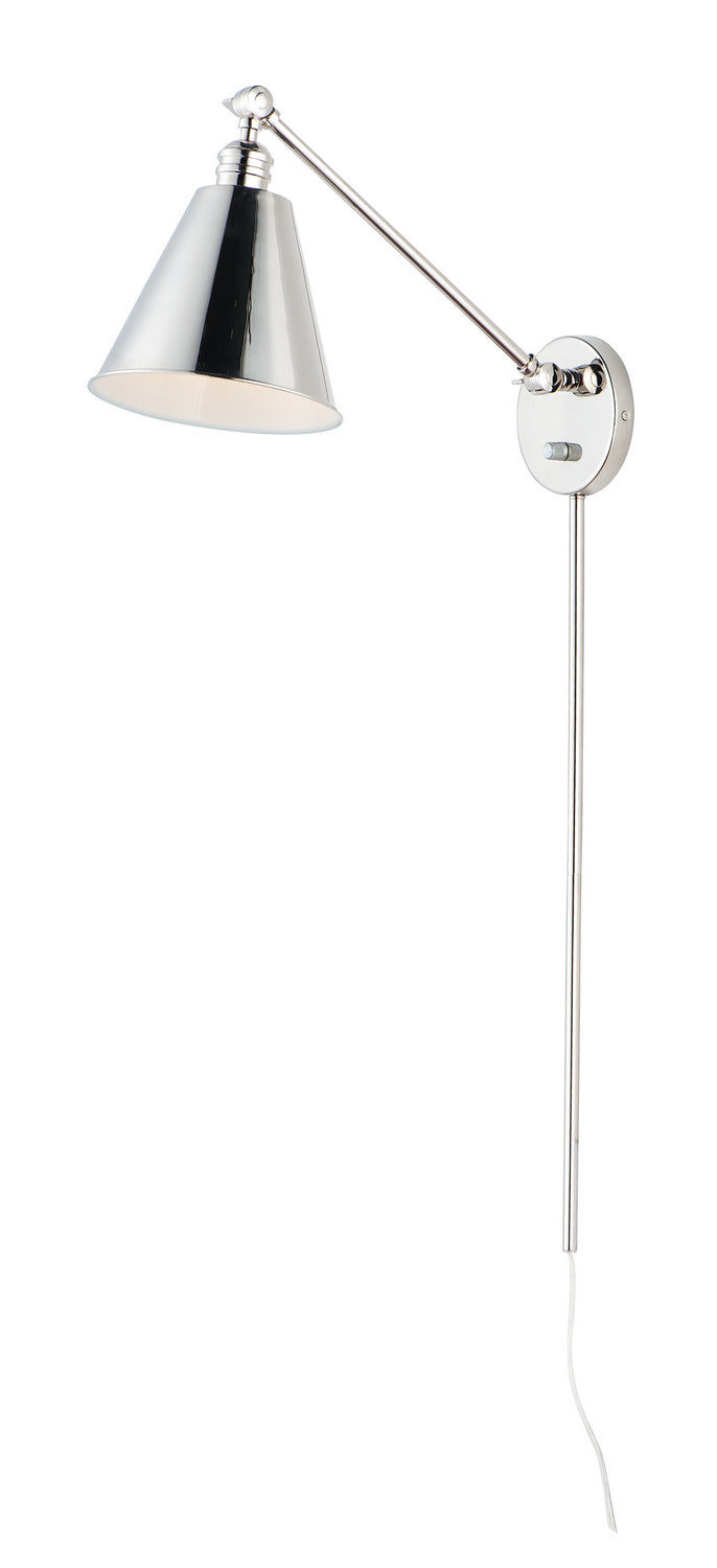Maxim - 12222PN - One Light Wall Sconce - Library - Polished Nickel