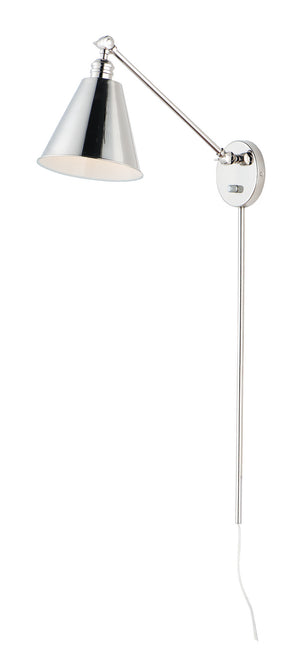 Maxim - 12222PN - One Light Wall Sconce - Library - Polished Nickel