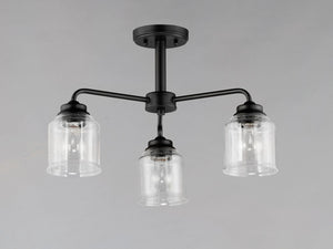 Maxim - 12260CDBK - Three Light Semi-Flush Mount/Chandelier - Acadia - Black