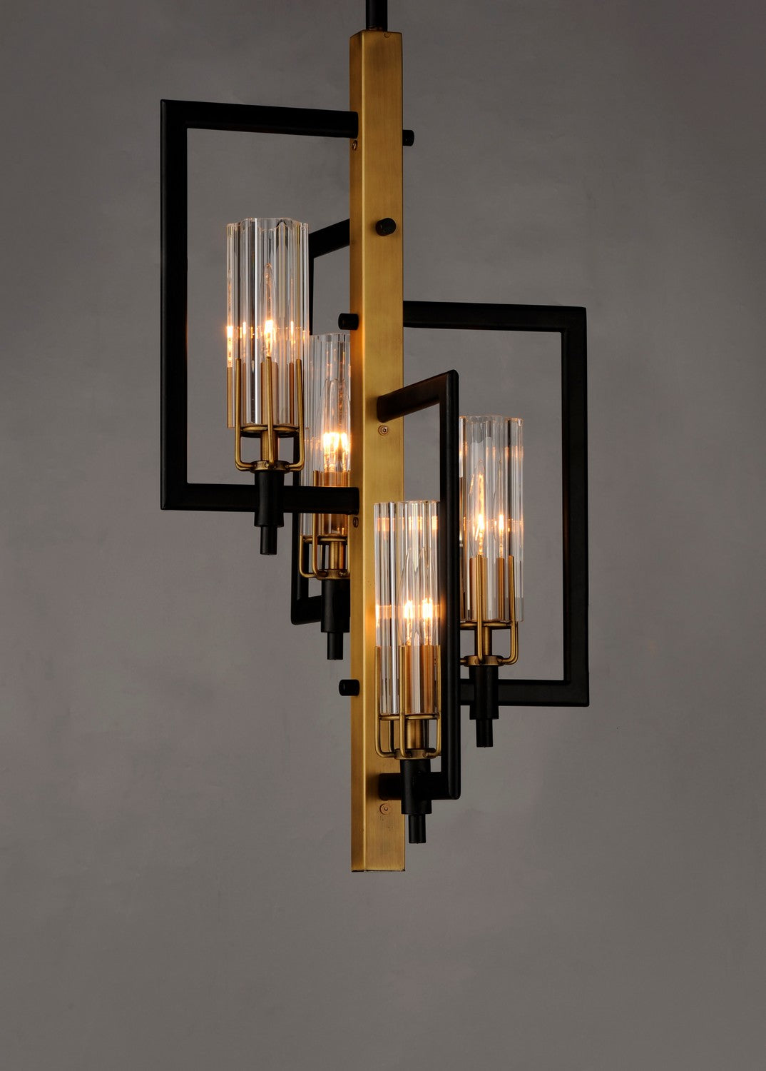 Maxim - 16114CLBKAB - Four Light Chandelier - Flambeau - Black / Antique Brass