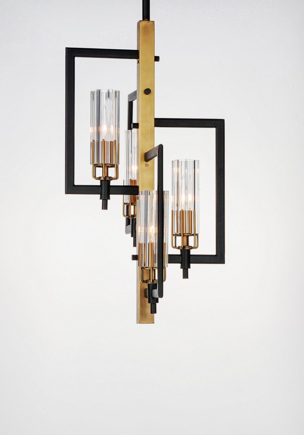 Maxim - 16114CLBKAB - Four Light Chandelier - Flambeau - Black / Antique Brass