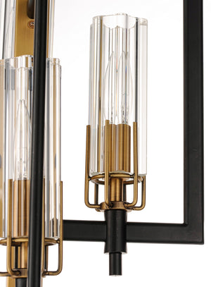 Maxim - 16116CLBKAB - Six Light Chandelier - Flambeau - Black / Antique Brass