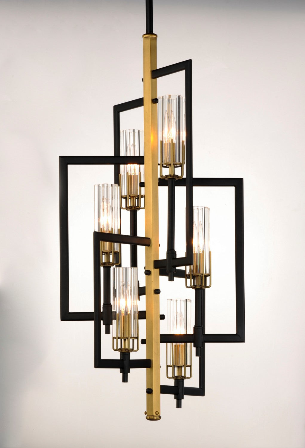 Maxim - 16116CLBKAB - Six Light Chandelier - Flambeau - Black / Antique Brass