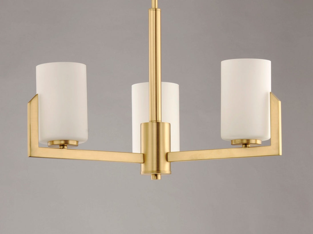 Maxim - 21285SWSBR - Three Light Chandelier - Dart - Satin Brass