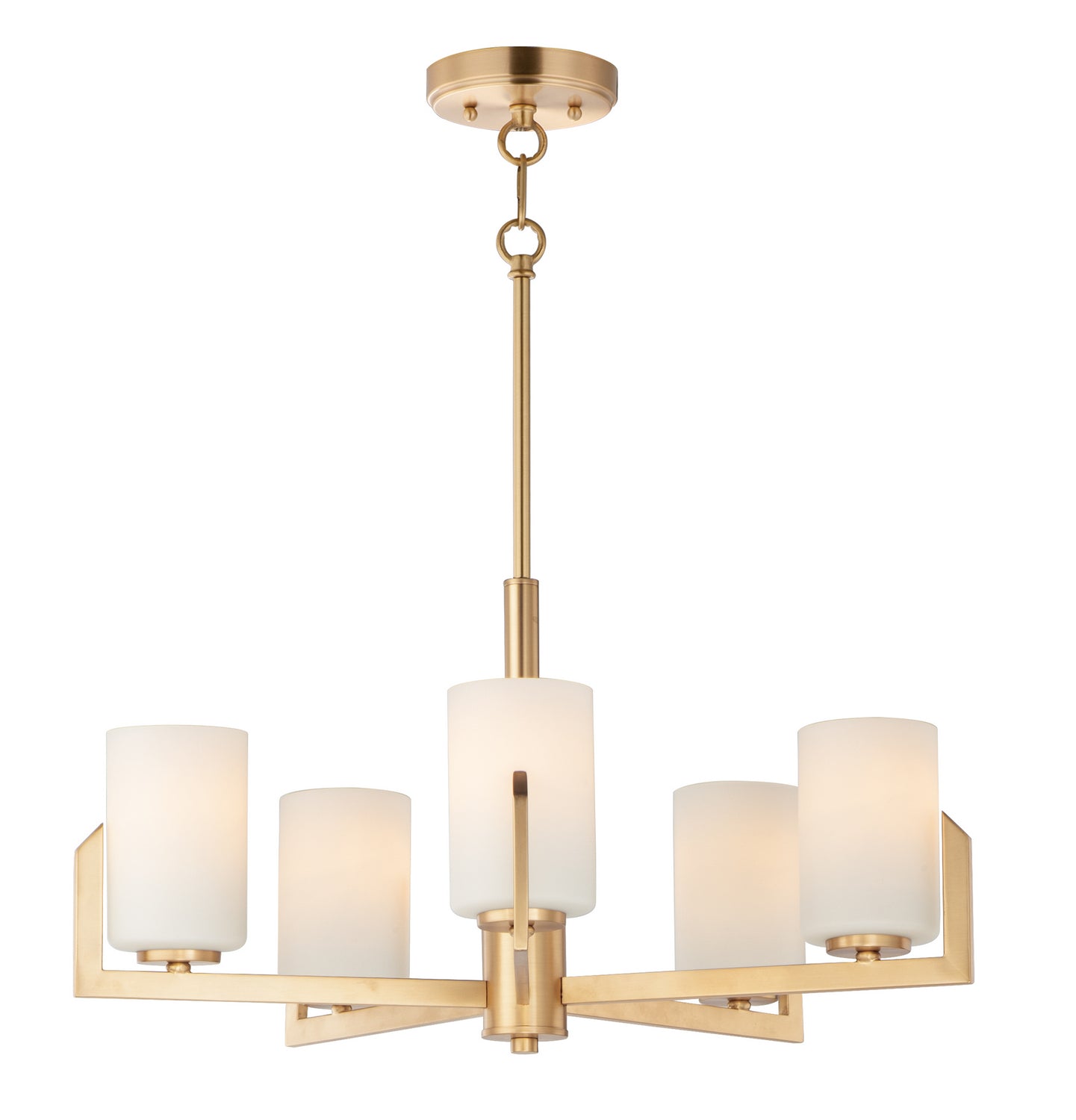 Maxim - 21286SWSBR - Five Light Chandelier - Dart - Satin Brass