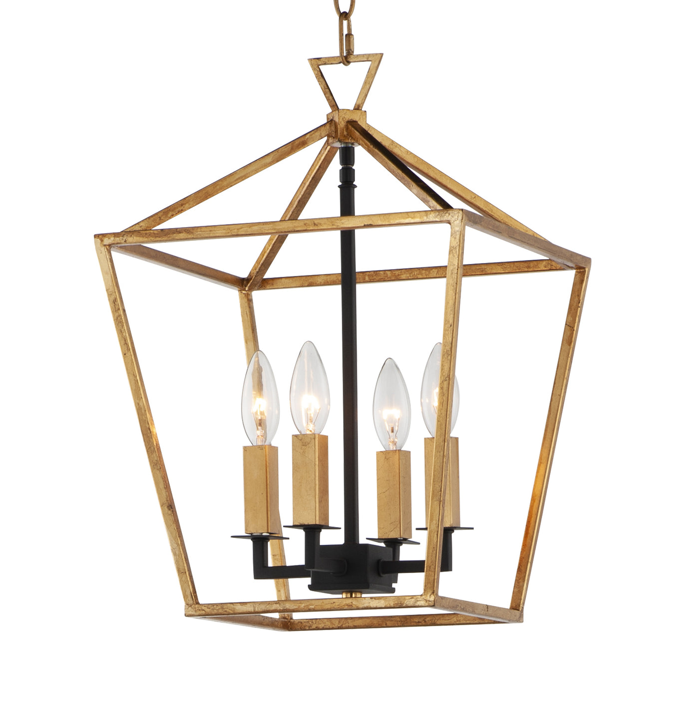 Maxim - 25152GLTXB - Four Light Chandelier - Abode - Gold Leaf / Textured Black