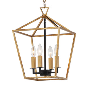 Maxim - 25152GLTXB - Four Light Chandelier - Abode - Gold Leaf / Textured Black